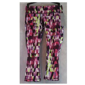 Ideology Women's Activewear Cropped Leggings, Pink Multi, XS